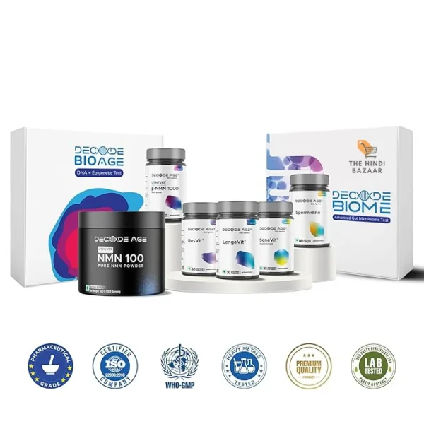Decode Age TMG 98% Pure Trimethylglycine (TMG) Supplements | Physical Performance | Cardiovascular Health | Liver Health | Metabolism | NMN Synergy (30 Vegan Capsules) - Image 7
