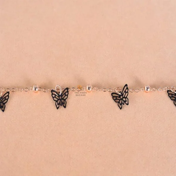 Maverick Black Butterfly Anklet (Gold) - Image 2