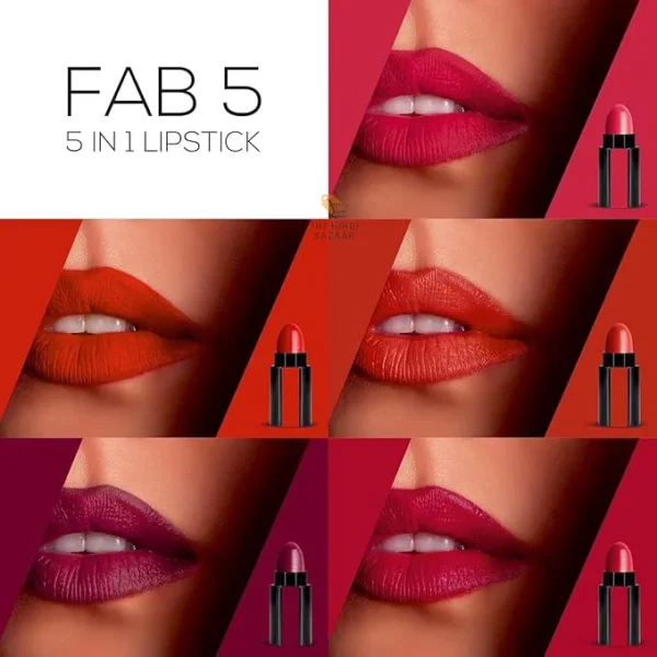RE.NEE Fab 5 Lipstick 7.5gm Five Shades In One - Image 5